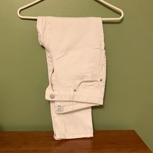 White ankle length jeans